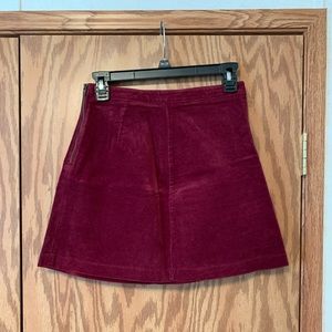 Velvet Maroon Mini Skirt
